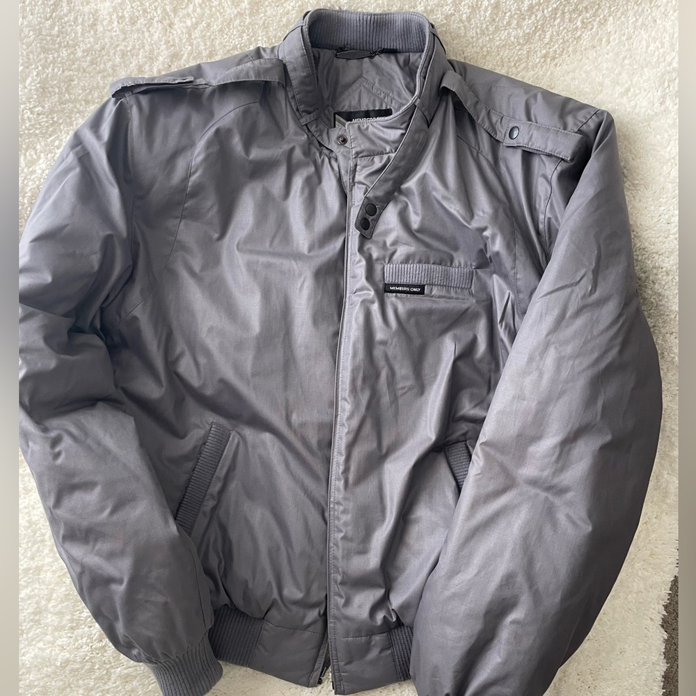 Members Only Original Bomber Puff Jacket Men’s Gray 46L NWOT